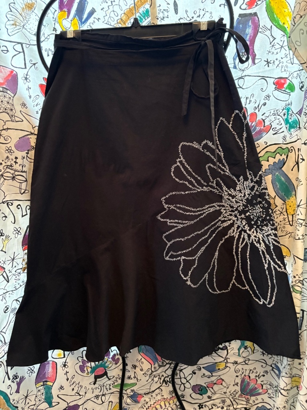 Quickreflex cotton/ spandex  midi wrap skirt